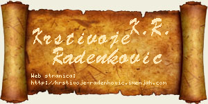 Krstivoje Radenković vizit kartica